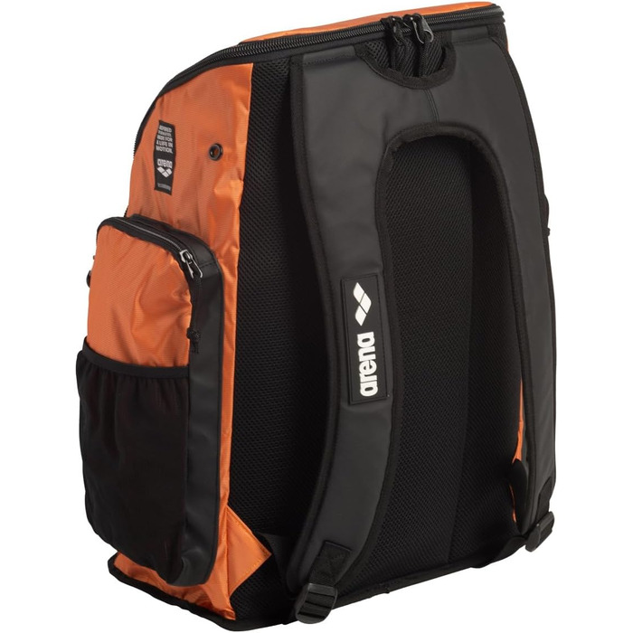 Рюкзак Arena Team Backpack 45 л, спортивний, для плавання і подорожей, з відділенням для мокрого одягу, посилене дно, помаранчевий Sunset Chevron