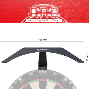 LED підсвітка для дартсу Target Darts – яскраве світлодіодне освітлення для дартс-дошки, універсальне кріплення, довжина кабелю 3 м, легкий монтаж