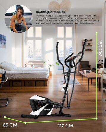 Орбітрек Zipro Crosstrainer Shox для дому, 8 рівнів навантаження, до 120 кг, кардіотренажер