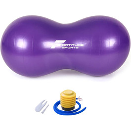 Фітбол Fortitude Sports 45x90 см - фітбол для йоги, фітнесу та фізіотерапії, фітбол-балансбол, анти-burst, фіолетовий