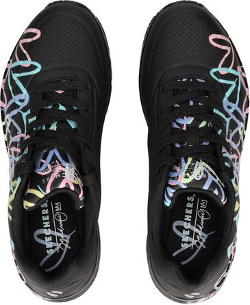 Кросівки жіночі Skechers UNO-Bright Air (36.5 EU) чорно-фіолетово-бірюзові Durabuck/Mesh