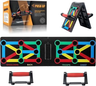 Дошка для віджимань 12-в-1, складана, для тренування верхньої частини тіла, плечей, грудей, спини та трицепсів