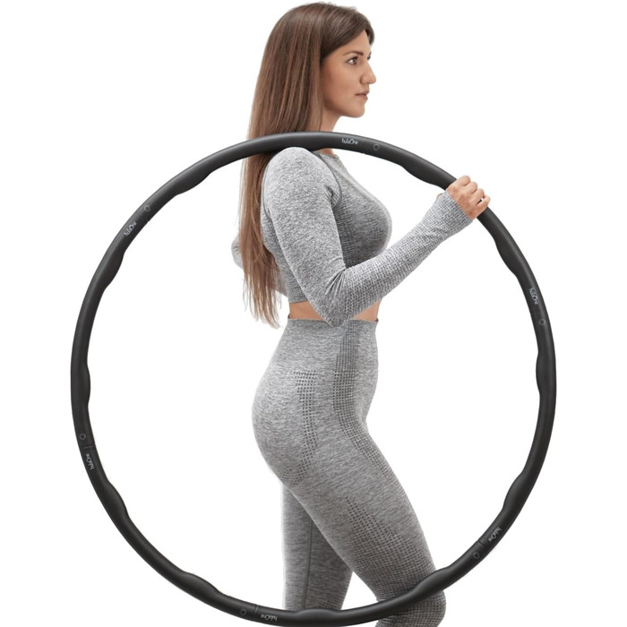 Преміум хулахуп hulaOne Classy Hoop 1,2 кг для фітнесу та схуднення, чорний, для дорослих