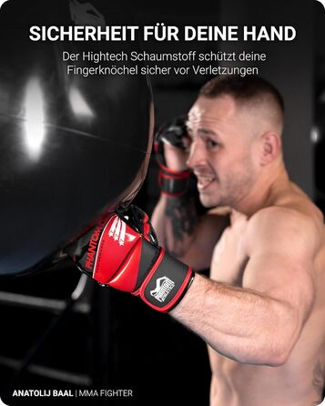 Боксерські рукавички Phantom Apex | Професійні рукавички для спарингу, бою, боксу, фріфайту (Raider - Чорний/Червоний, L-XL)