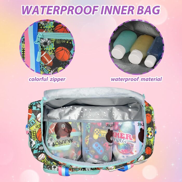 Дитяча спортивна сумка-рюкзак для плавання та танців з відділенням для взуття та мокрих речей, яскравий дизайн, модель Color 01