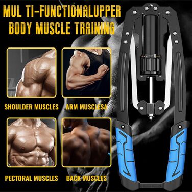 Гідравлічний тренажер для пресу та грудей LEJIEYIN Power Twister, 10-200 кг, для дому, синій