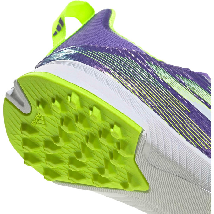 Дитячі футбольні бутси adidas F50 League Laceless для твердого поля, 34 EU, Purple Rush/Cloud White/Lucid Lemon