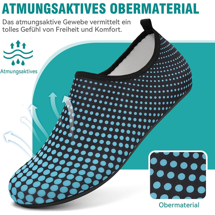 Чоловічі та жіночі шльопанці для плавання та відпочинку на пляжі, антиковзаючі, швидковисихаючі, розмір 34-47 (EU 43), блакитні W995
