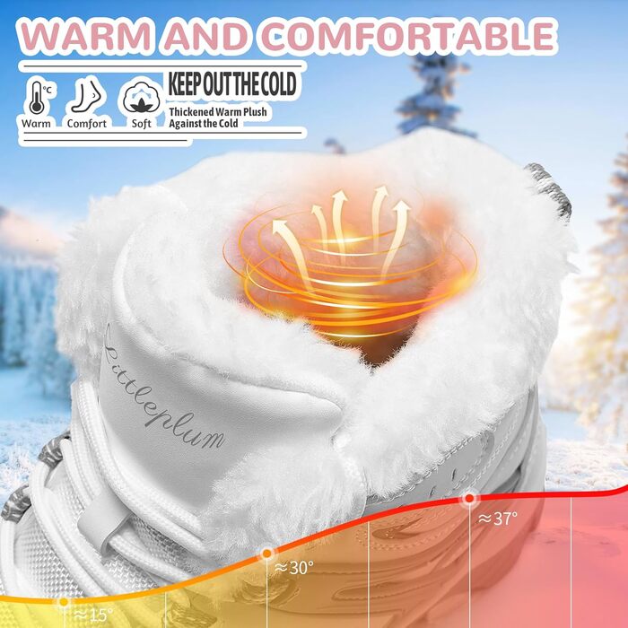 Зимові черевики ASHION для жінок: утеплені, водонепроникні, для ходьби та відпочинку на природі, розміри 36-42 (40 EU, сірий/білий)