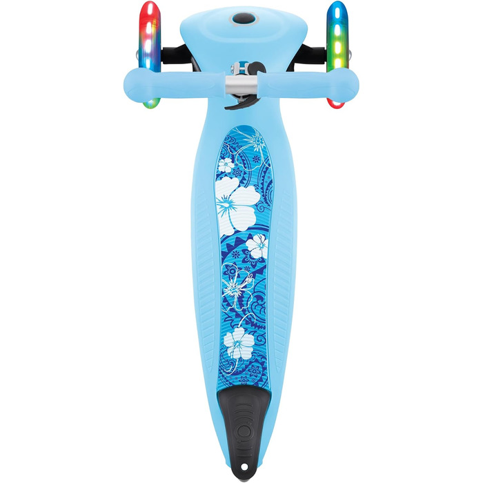 Самокат трьохколісний GLOBBER Junior Fantasy Lights, 120/80 мм, ABEC 5, складаний, LED-колеса, блакитний