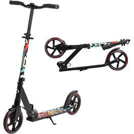 Самокат Leogreen Cityroller 205 мм, алюмінієвий, складаний, регульований, для дорослих і підлітків, до 100 кг, PU колеса, зі стійкою