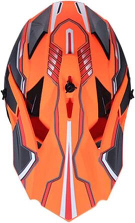 Мотошолом YASE Cross для мотокросу/ендуро/даунхілу, повний захист обличчя, для мопеда/ATV/MTB (чорний/помаранчевий/червоний, L (56-57 см))