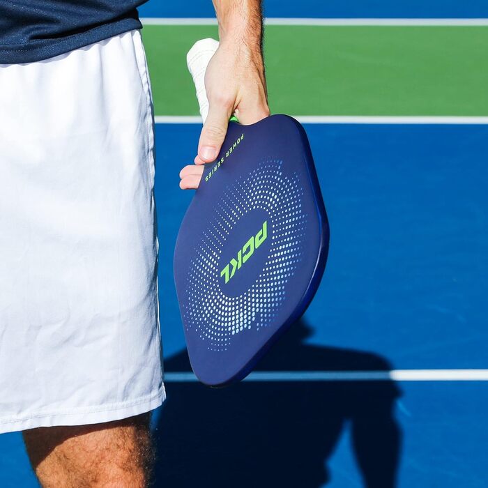 Професійна ракетка для піклболу PCKL Pro/Power Series, графіт-карбон, без бортиків, синя або біла, сертифікована USA Pickleball
