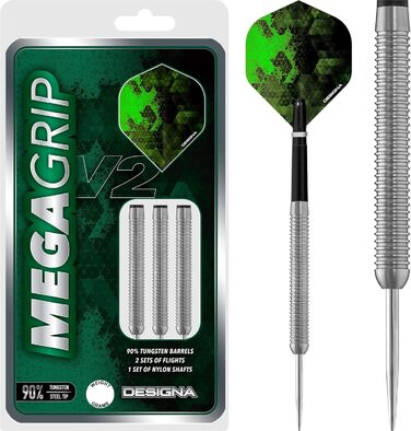 DESIGNA дротики для дартсу Mega Grip V2 із сталевим вістрям