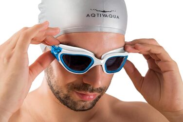 Окуляри плавальні AqtivAqua DX: широкий огляд, UV-захист, антифог, герметичні, для басейну та відкритої води, з регульованим силіконовим ремінцем для дорослих та підлітків