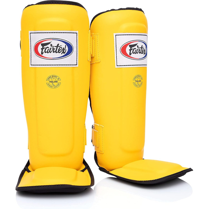Щитки для гомілок Fairtex SP3 жовті, універсальні, для муай-тай, MMA, легкі та міцні, для чоловіків, жінок і дітей, розмір M