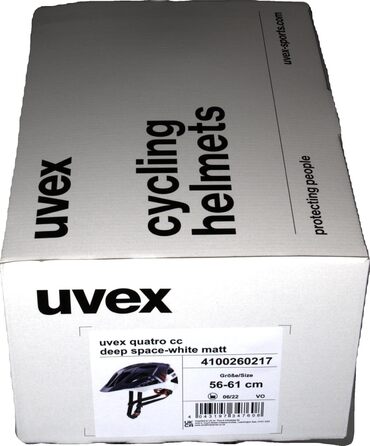 Велосипедний шолом UVEX Quatro CC, синьо-білий, 56-61 см
