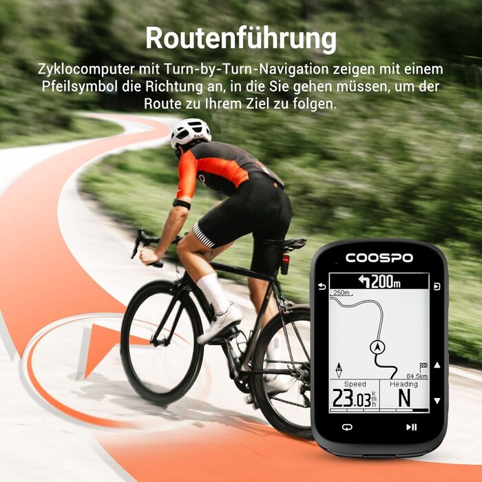 Бездротовий велокомп'ютер COOPSO CS500 з GPS, 2.6
