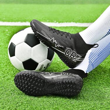 Футбольні черевики для чоловіків та жінок, зала, дитячі, тренувальні, унісекс (37 EU, 033 Tf Black)