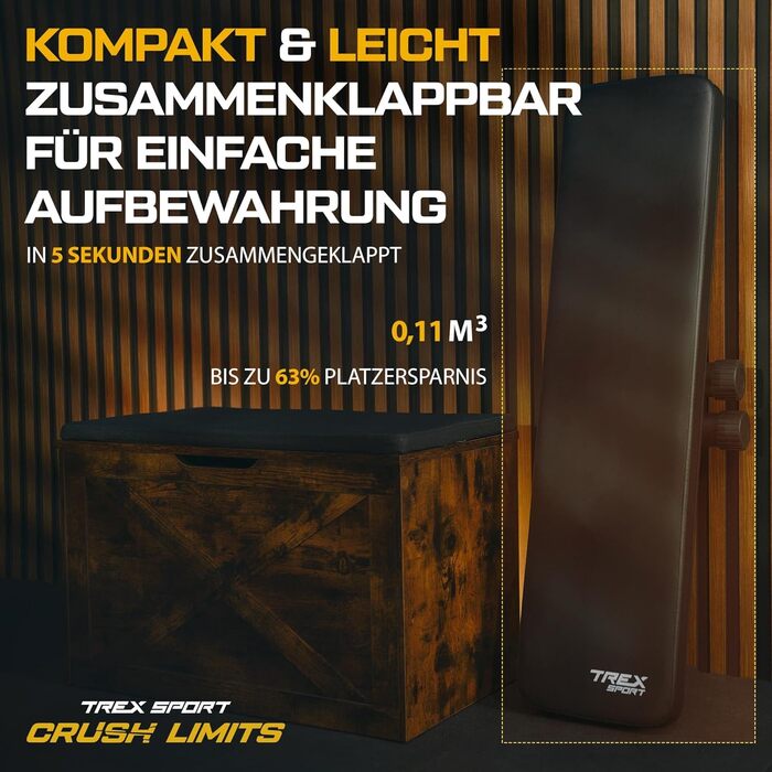 Скам'я для жиму TREX SPORT TX-100B, складана тренувальна лава для фітнесу та бодібілдингу