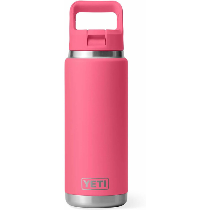 Термобутилка YETI Rambler C з трубочкою, вакуумна, нержавіюча сталь, 769 мл, Tropical Pink