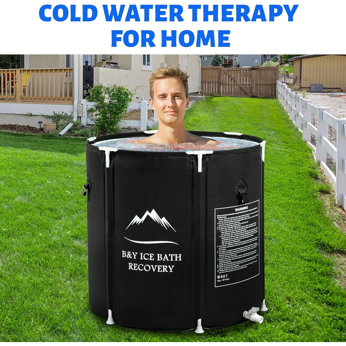 Ексклюзивна ванна для крижаних процедур B&Y з кришкою (75x75 см) – для спортсменів та відпочинку на природі