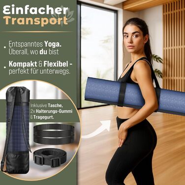 Йога мат RE:SPORT, 183x61x0.6 см, Navy-Blue/Black, без фталатів