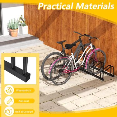 Підставка для велосипедів на 6 велосипедів FIVMEN - стійка для паркування, чорна