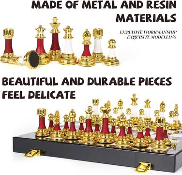 Великий набір шахів для дорослих 38,1 см з фігурами з акрилу, набір для подорожей, елегантний класичний дизайн