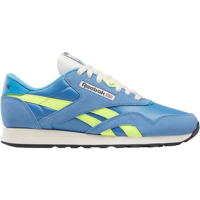 Чоловічі кросівки Reebok Classic Nylon, розмір 40.5 EU, кольори Essential Blue, Solar Acid Yellow, Vintage Chalk