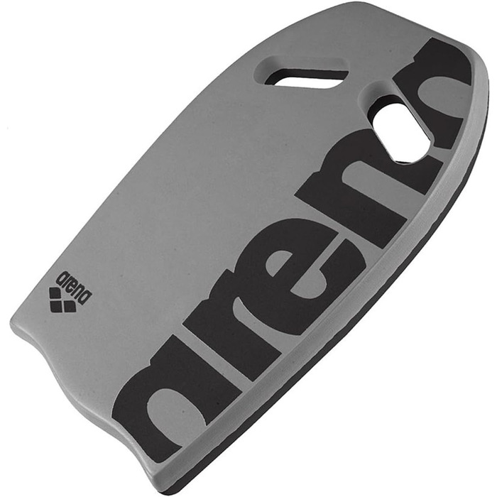 Плавальна дошка arena Kickboard, EVA, без ПВХ, срібна, 39x30 см, з отворами для хвату, аксесуар для тренувань у басейні