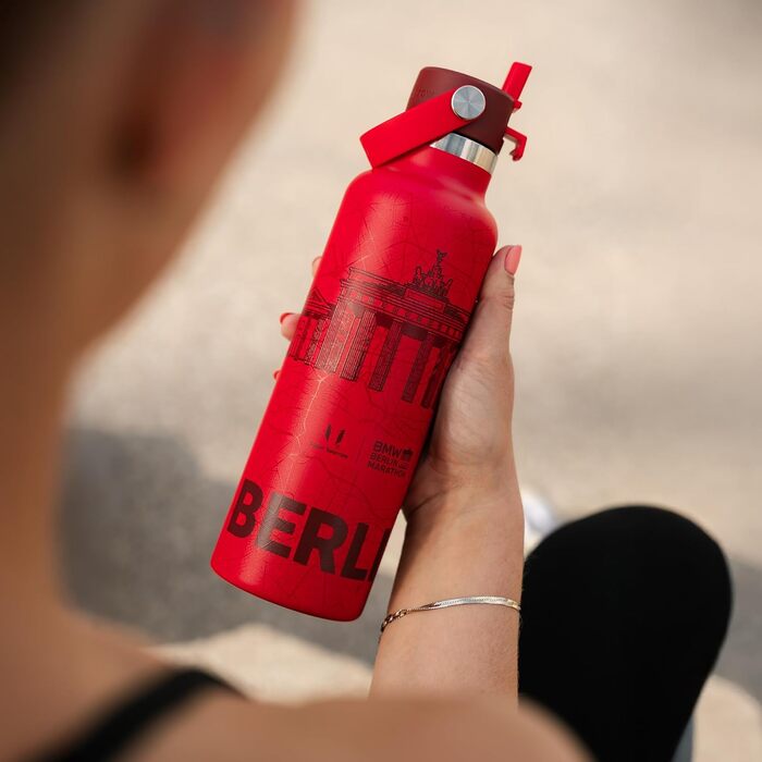 Термокружка-термос Super Sparrow з нержавіючої сталі з трубочкою - 350мл, 500мл, 750мл, 1л, 1.2л - BPA Free, для спорту, подорожей, школи, відпочинку на природі (1000мл, вишня)