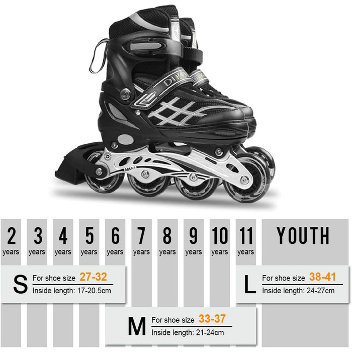 Інлайнеровий ролик Lixada для дітей, регульований, світлодіодний, розмір 27-32/33-37/38-41, рожевий