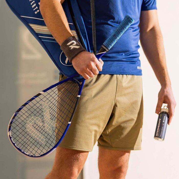 М'ячі для сквошу Raquex Progression – набір 4 шт. – різної швидкості – червона, синя, жовта, подвійна жовта точка – схвалено World Squash Federation