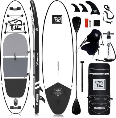 Надувний SUP-борд TIGERXBANG Defender-Pro, 320 см, чорний