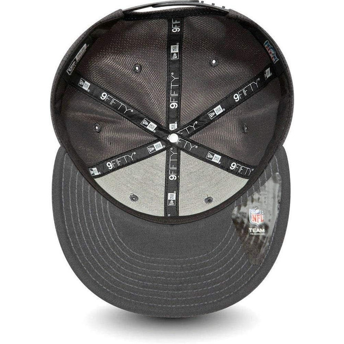 Кепка New Era 9Fifty Snapback з вишитим логотипом NFL Shield, сіра, M-L
