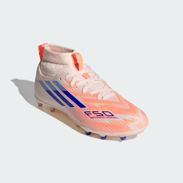 Дитячі футбольні бутси adidas F50 SPARKFUSION League W для гри на твердих і штучних покриттях (33 EU, Bliss Orange/Lucid Blue/Beam Orange)