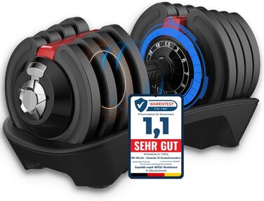 Регульовані гантелі DH FitLife 1.5-18 кг, 12 рівнів ваги, комплект гантелей з обтяженнями