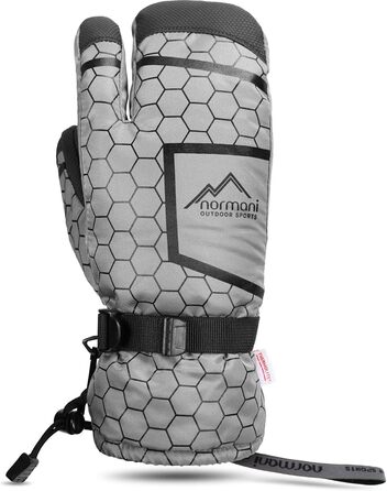 Зимові рукавички normani Apex утеплені ComforMax Classic до -35°C, крабовий стиль, сірі/чорні, XL