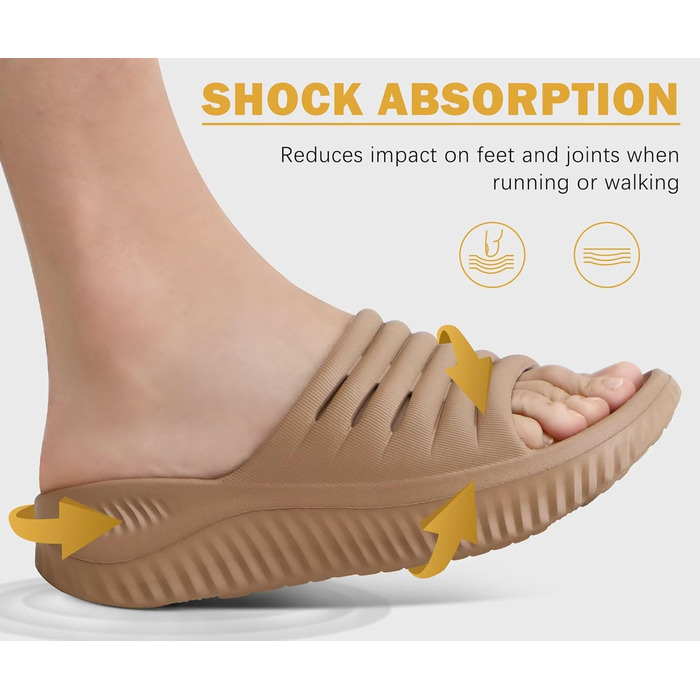 Ортопедичні відновлювальні сандалі KuaiLu для жінок, комфортні та легкі тапочки при плантарному фасціїті, розвантаження суглобів та спини, колір бежевий, розмір 40 EU