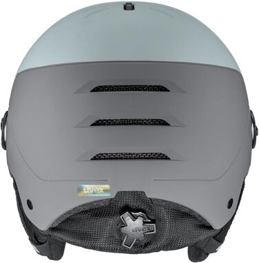 Гірськолижний шолом uvex Wanted Visor з візором, матовий, колір Navy Glacier-Rhino, розмір 58-62 см