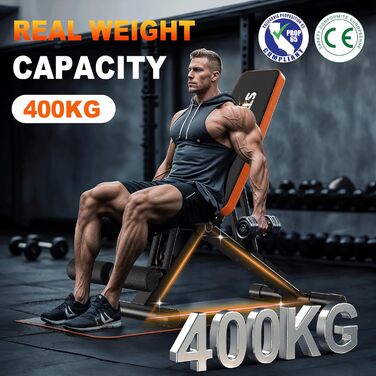 Складана універсальна лавка для жиму MettleMatic, регульована, для дому, 400 кг, 4-в-1, для силових тренувань усього тіла