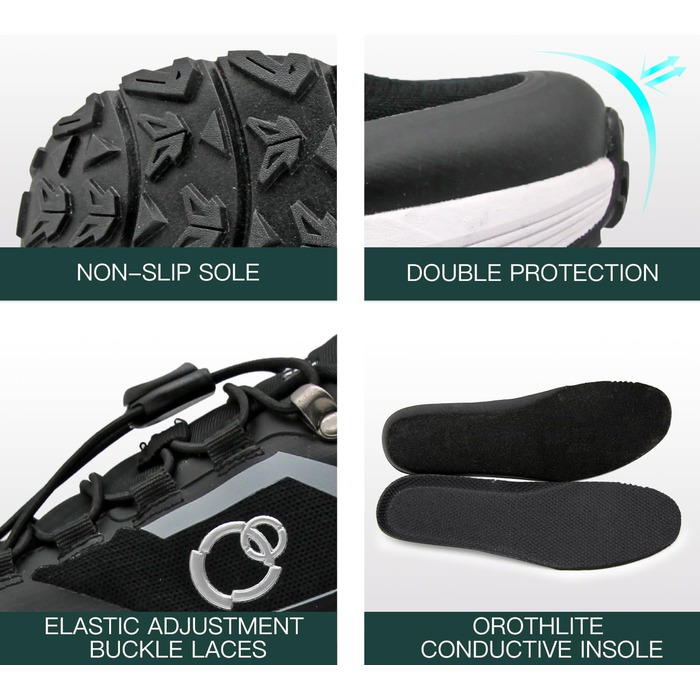 Чоловічі трекінгові кросівки Earthinglife для трейлраннінгу та хайкінгу. Водонепроникні, з антиковзною підошвою. Розмір 43 EU, чорний колір.