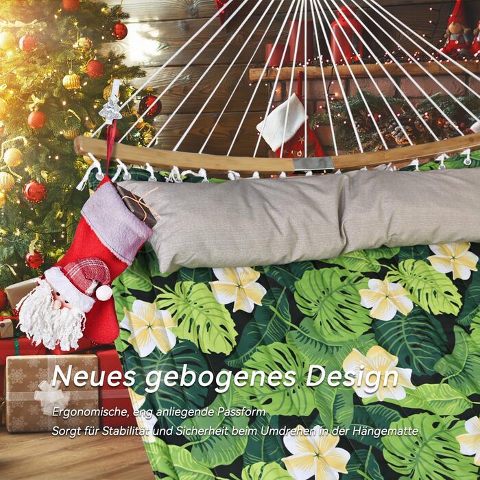 Гамак великий для 2 осіб на відкритий простір, 3м, з м'якою тканиною, складаний, з подушкою, сумка, до 204 кг, зелений