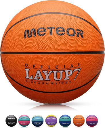 Баскетбольний м'яч Meteor Layup Kinder Mini - для дітей 4-8 років, розмір 7, оранжевий