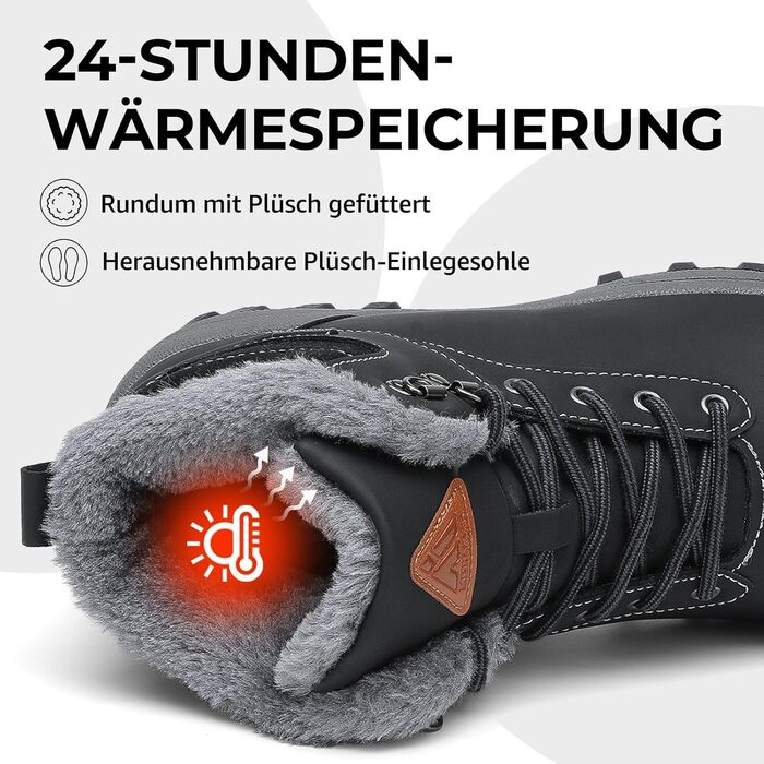 Зимові черевики Mishansha для жінок та чоловіків, теплі, водонепроникні, для ходьби, розмір 36-48, чорний