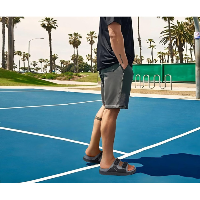 Чоловічі спортивні сандалі KuaiLu з м'якою устілкою, ортопедичні для фасціїту, підошва для хайкінгу, літні, легкі, відкриті, з регульованим липучкою (Сірий, 43 EU)