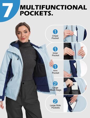 GEYSE Daen: Водонепроникна зимова куртка для сноубордингу та лижного спорту. Тепла куртка з капюшоном, кольори: фіолетовий, помаранчево-фіолетовий, блакитний та темно-синій. Розмір L.