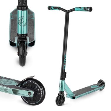 Movino Glide Stunt Scooter: професійний фристайл ролер з колесами 100 мм, дека з алюмінію 6061, вантажопідйомність 100 кг (Glide - блакитний)