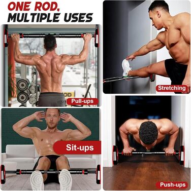 Турнік для дверного прорізу Klimmzugstange – Регульований 65–100 см без свердління – З вбудованим рівнем, зубчастим фіксатором та пружинними стабілізаторами – Спортивна стійка для дому